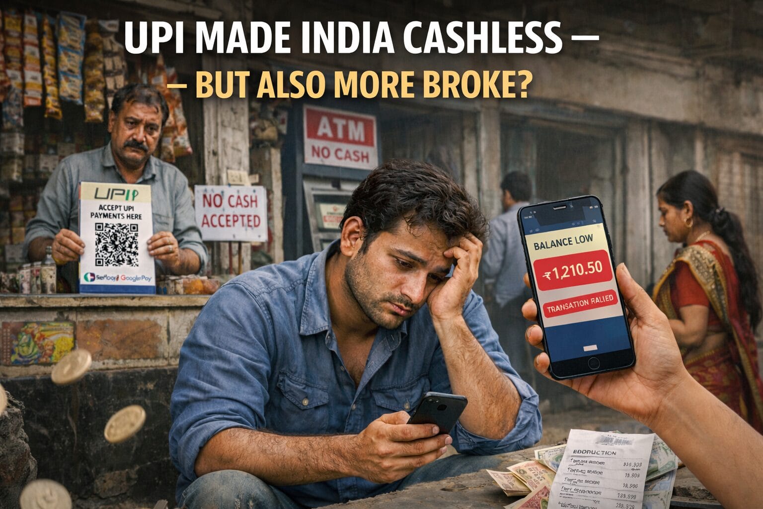 UPI ne india ko cashless aur broke dono banayaa he!