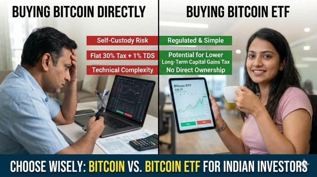 Is it better to buy Bitcoin or Bitcoin ETF? poora samjo hindi me