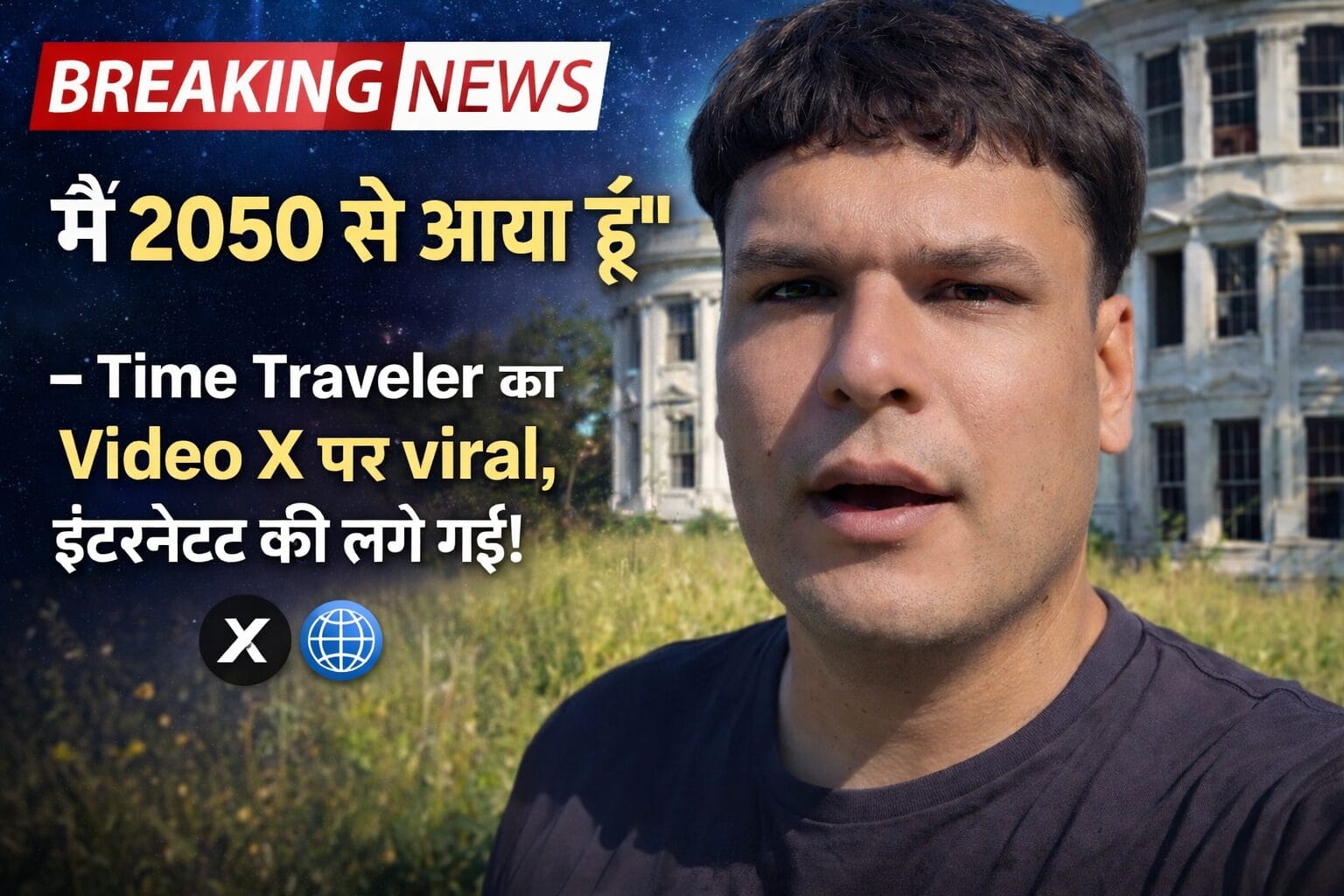 "Main 2050 se aaya hoon" —Time Traveler ka Video X par viral, Internet ki lag gayi!