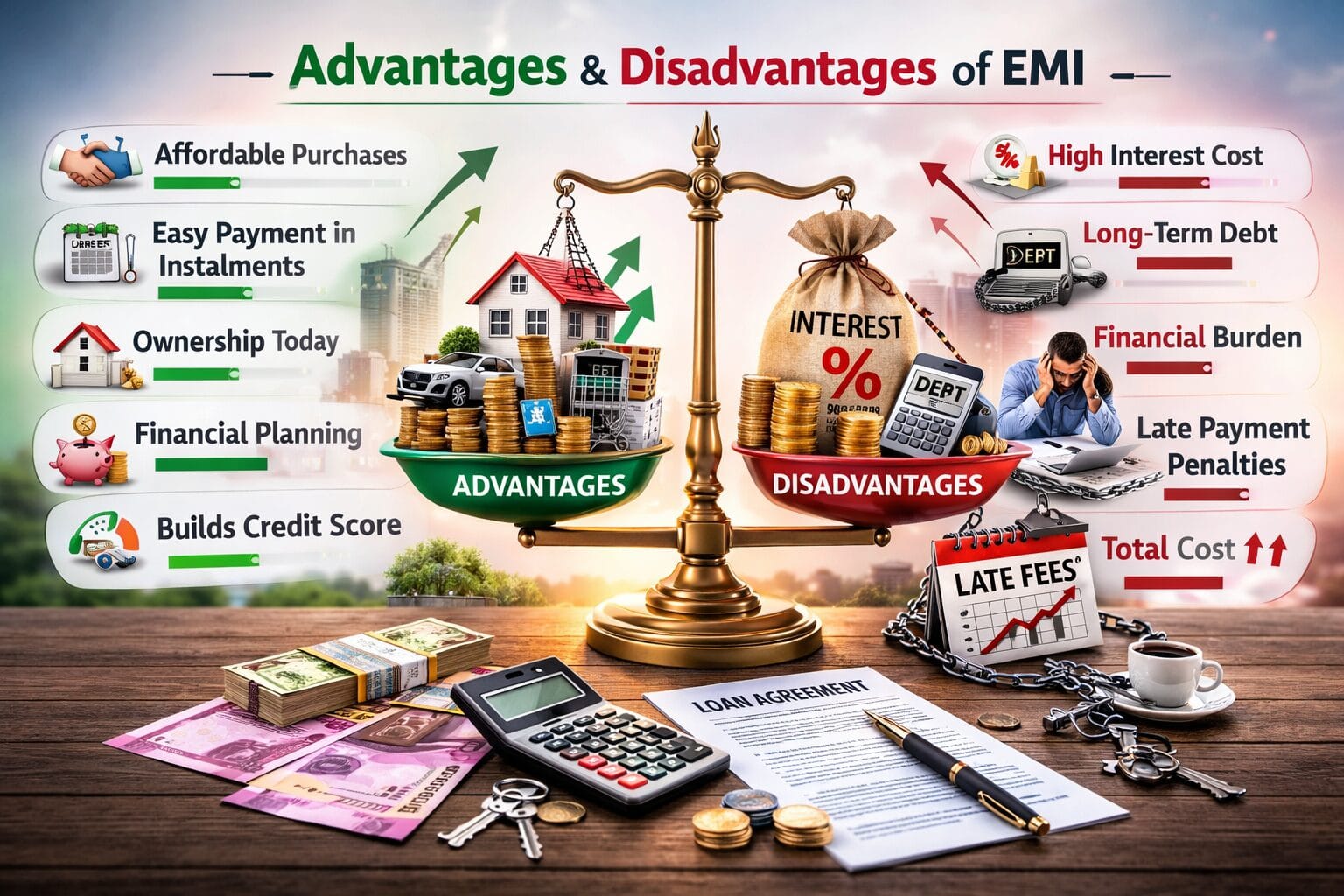 What are the advantages and disadvantages of EMI?