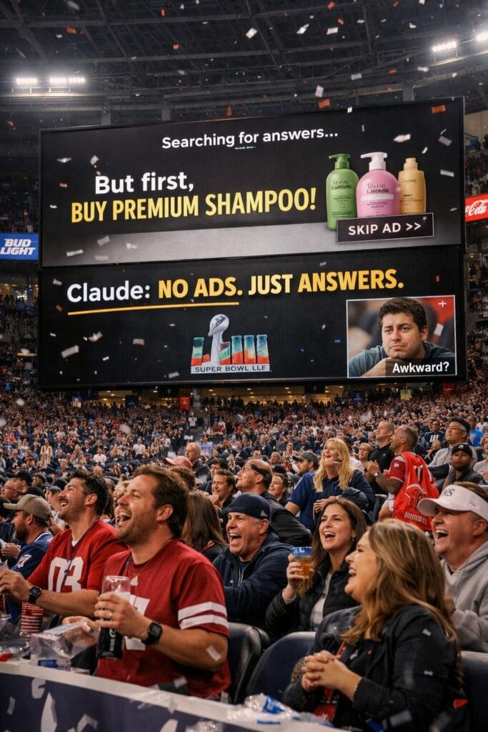 anthropic super bowl ad 2026! AI startup ka stand-up comedy