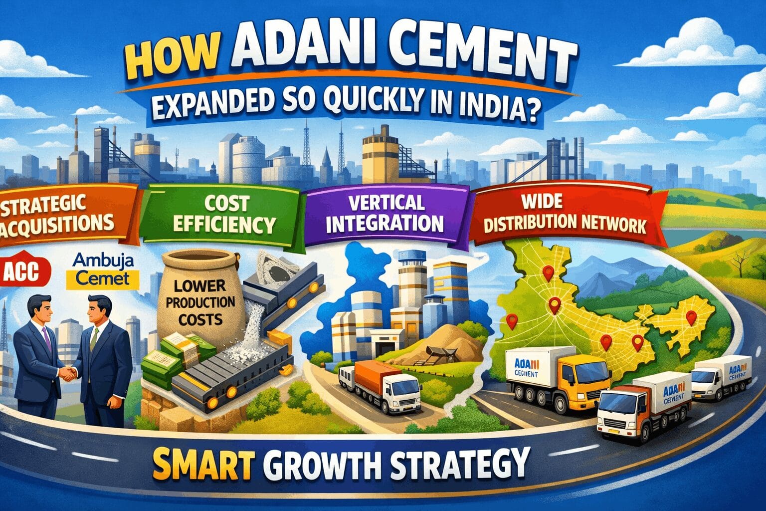 how adani cement expanded so quickly in india? Business model explained!