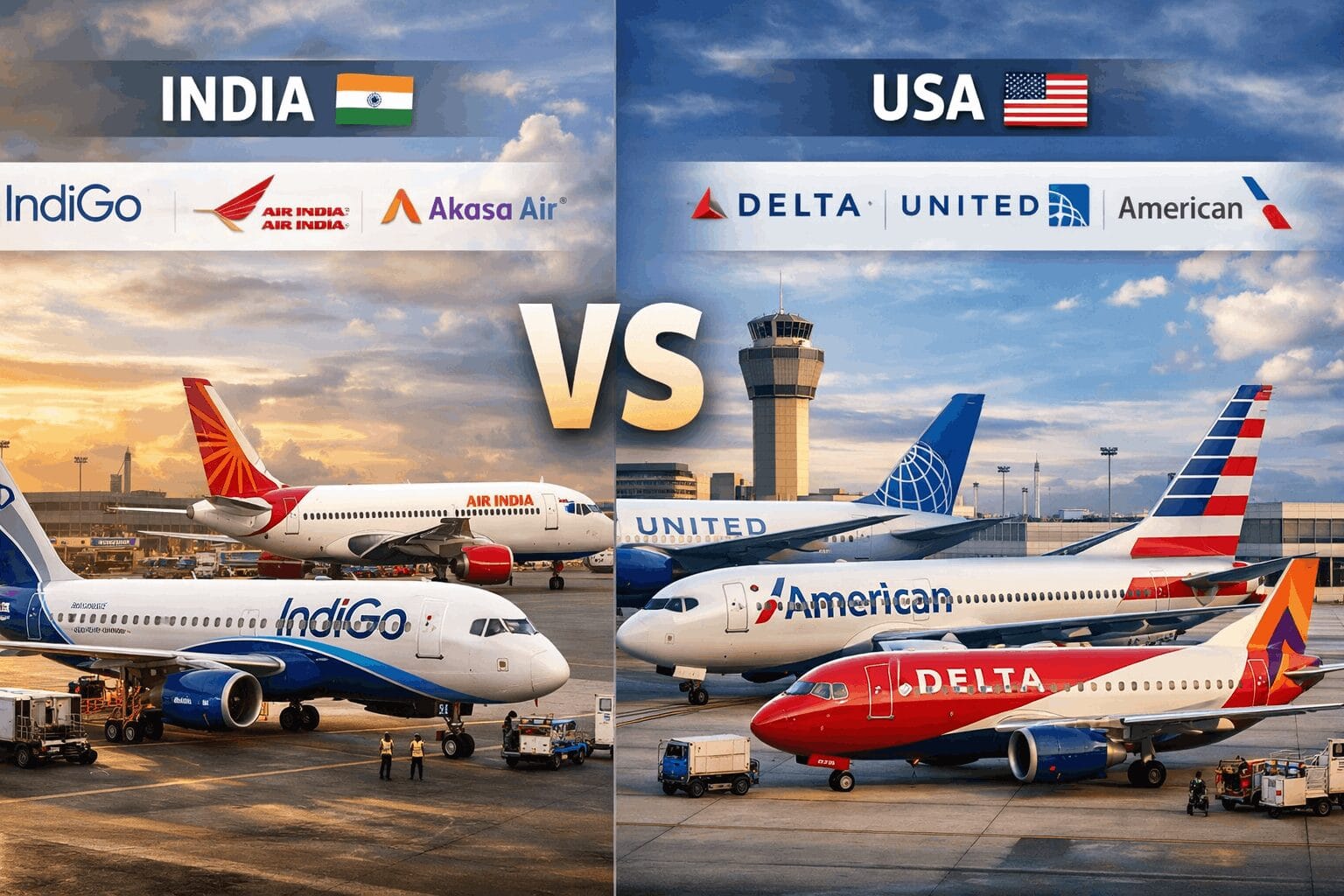 India's top 3 airlines VS americas top 3 Airlines. aviation business model explained!