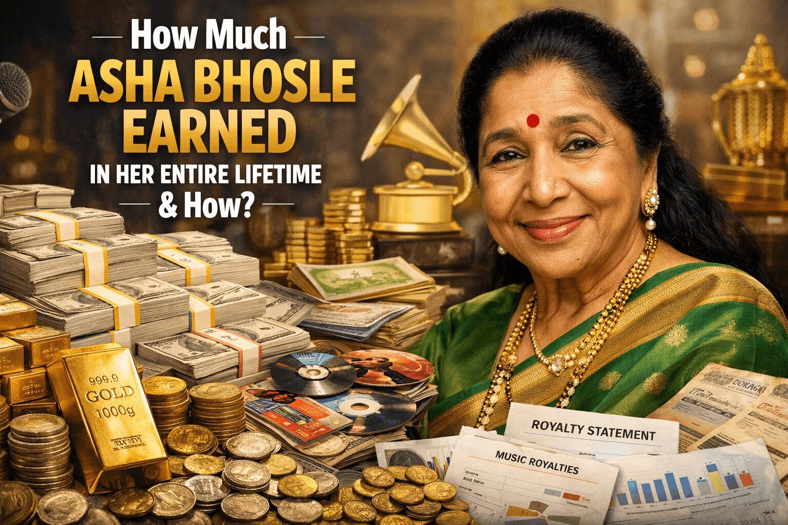 How rich is Asha Bhosle?
